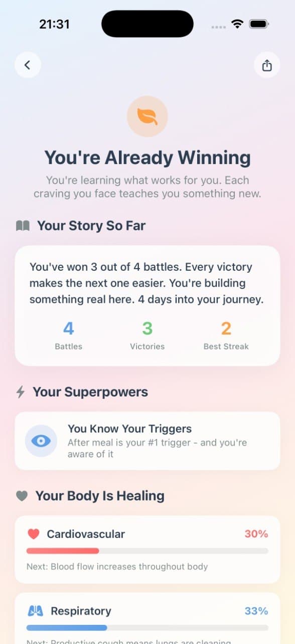 You're already winning screen